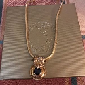 Gold Plated Sterling Silver & Garnet Necklace